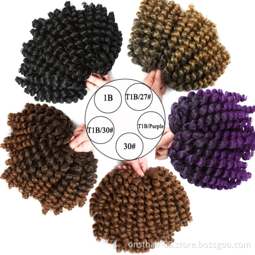 Wholesale 8 Inch Jamaican Bounce Jumpy Wand Curl Crochet Braid Hair Twist Braids African In Synthetic Braiding Hair Extensions
